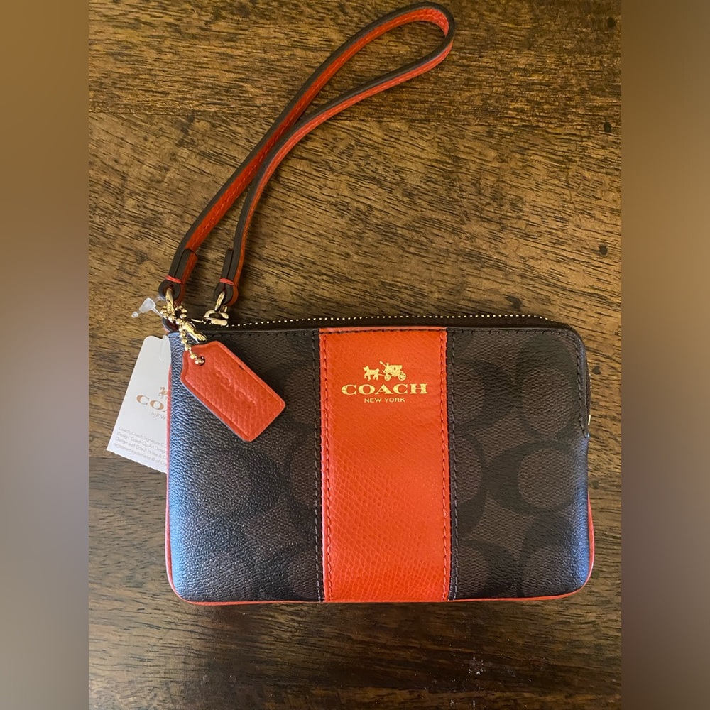 Coach Signature PVC Leather Wristlet